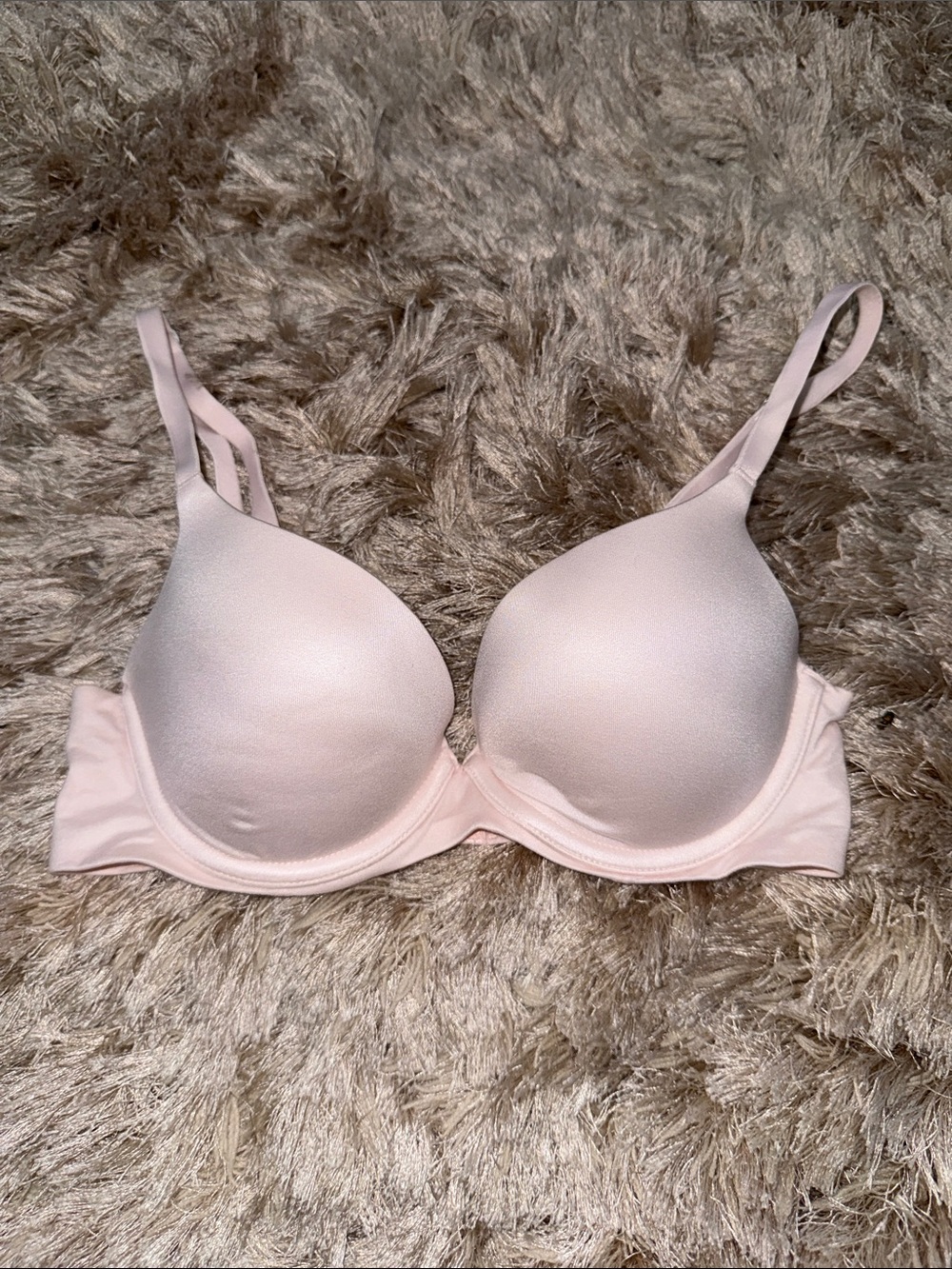Light Pink Molded Cup T-Shirt Bra with Double Straps
